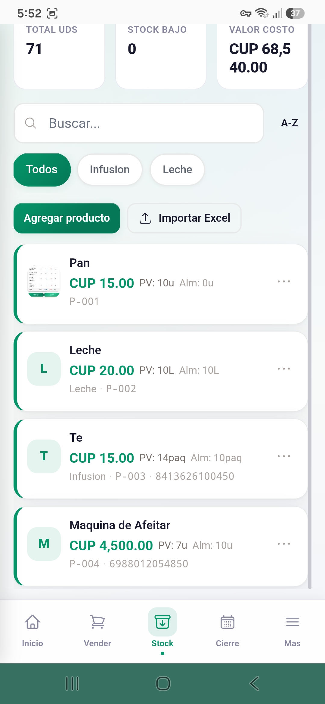 Dashboard de Cuadre